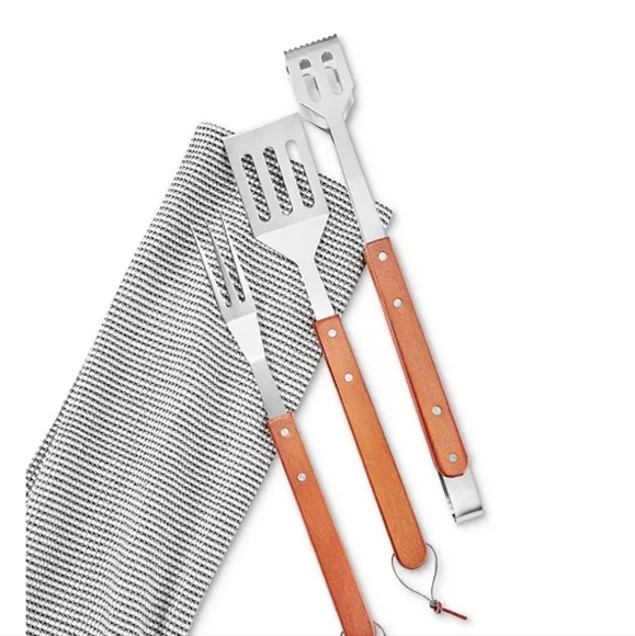 The Cellar Farm Fresh Bbq 3 Piece Wood Tool Set. - Picture 2 of 8